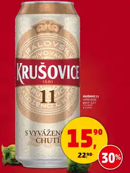 Penny Market Krušovice 11 světlý ležák plech nabídka