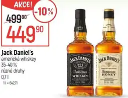 Globus Jack Daniel's americká whiskey 35-40% nabídka