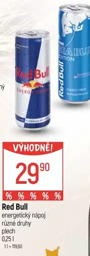Globus Red Bull energetický nápoj nabídka