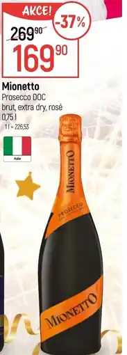 Globus Mionetto Prosecco DOC brut, extra dry, rosé nabídka