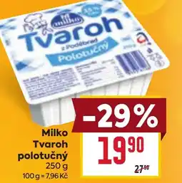 Billa Milko Tvaroh polotučný nabídka