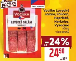 Billa Vocílka Lovecký salám, Poličan, Paprikáš, Herkules, Vysočina nabídka