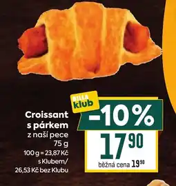 Billa Croissant s párkem nabídka