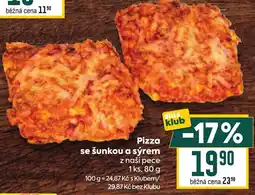 Billa Pizza se šunkou a sýrem nabídka