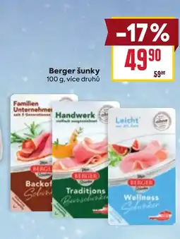 Billa Berger šunky nabídka