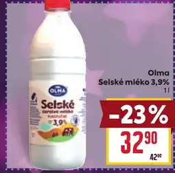 Billa OLMA Selské mléko 3,9% nabídka