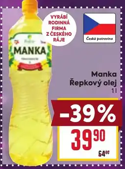 Billa Manka Řepkový olej nabídka