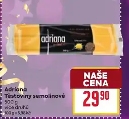 Billa Adriana Těstoviny semolinové nabídka