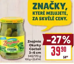 Billa Znojmia Okurky Coctail 3-6 cm nabídka