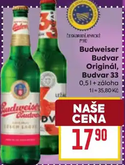 Billa Budweiser Budvar Originál, Budvar 33 nabídka