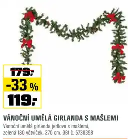 OBI Vánoční umělá girlanda s mašlemi nabídka