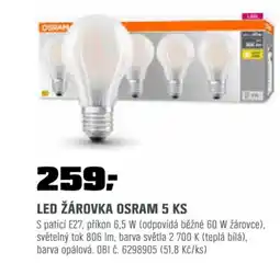 OBI Led žárovka osram 5 ks nabídka