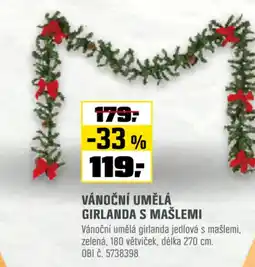 OBI Vánoční umělá girlanda s mašlemi nabídka