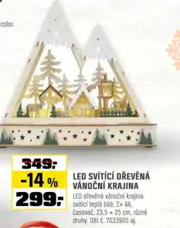 OBI Led svítící dřevěná vánoční krajina nabídka