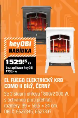 OBI El fuego elektrický krb como ii bílý, černý nabídka