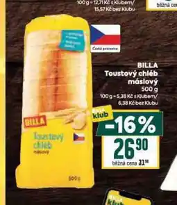 Billa Toustový chléb nabídka