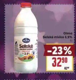 Billa Olma selské mléko nabídka