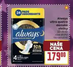 Billa Always dámské vložky nabídka