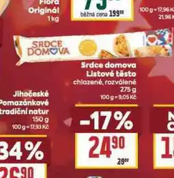 Billa Listové těsto nabídka