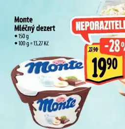 Albert Monte mléčný dezert nabídka