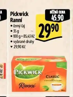 Albert Pickwick ranní čaj nabídka