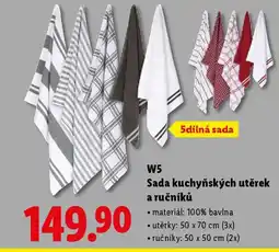 Lidl W5 Sada kuchyňských utěrek a ručníků nabídka