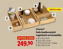 Lidl LivarnoⓇ Sada bambusových organizérů na kosmetiku nabídka