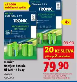 Lidl Tronic® Nabíjecí baterie Ni-MH - 4 kusy nabídka
