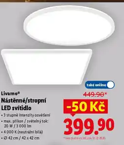 Lidl LivarnoⓇ Nástěnné/stropní LED svítidlo nabídka