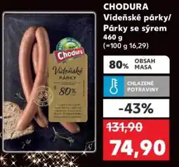 Kaufland CHODURA Vídeňské párky/ Párky se sýrem nabídka