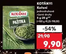 Kaufland KOTÁNYI Koření nabídka