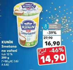 Kaufland KUNIN Smetana na vaření nabídka