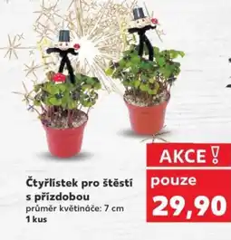 Kaufland Čtyřlístek pro štěstí s přízdobou nabídka
