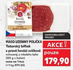 Kaufland MASO UZENINY POLIČKA Tatarský biftek z pravé hovězí svíčkové nabídka
