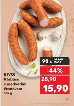 Kaufland BIVOJ Klobása s medvědím česnekem nabídka