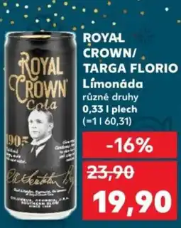 Kaufland ROYAL CROWN/ TARGA FLORIO Limonáda nabídka