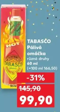 Kaufland TABASCO Pálivá omáčka nabídka