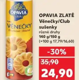 Kaufland OPAVIA Zlaté Věnečky/Club sušenky nabídka