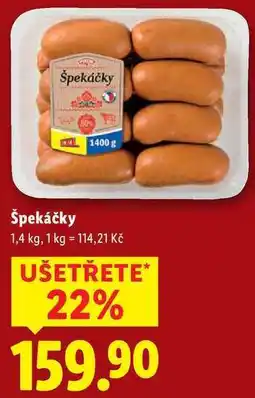 Lidl Špekáčky, 1,4 kg nabídka
