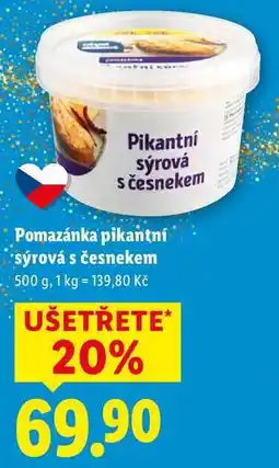 Lidl Pomazánka pikantní sýrová s česnekem, 500 g nabídka