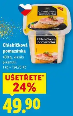 Lidl Chlebíčková pomazánka, 400 g nabídka