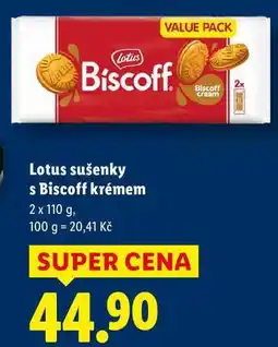 Lidl Lotus sušenky s Biscoff krémem, 2x 110 g nabídka