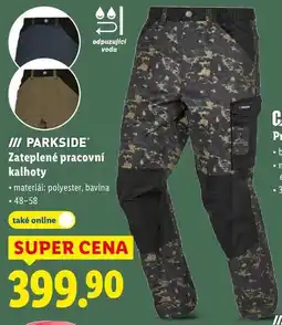 Lidl Zateplené pracovní kalhoty nabídka