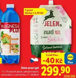 Lidl Jelen prací gel, 5 l/111 pracích dávek nabídka