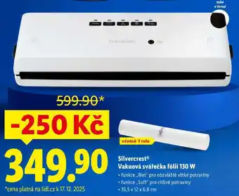 Lidl Silvercrest Vakuová svářečka fólií 130 W nabídka