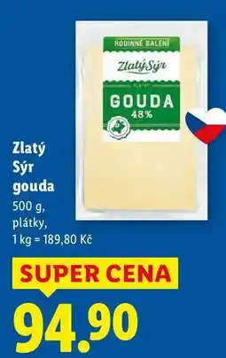 Lidl Zlatý Sýr gouda, 500 g nabídka