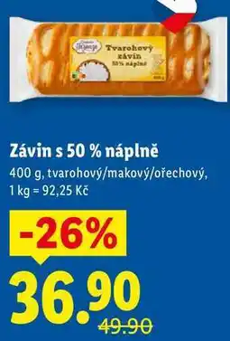 Lidl Závin s 50 % náplně, 400 g nabídka
