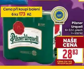 Billa Pilsner Urquell 6x 0,51, plech nabídka