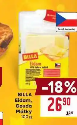 Billa BILLA Eidam, Gouda Plátky 100g nabídka