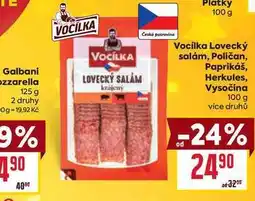 Billa Vocilka Lovecký salám, Poličan, Paprikáš, Herkules, Vysočina 100g nabídka